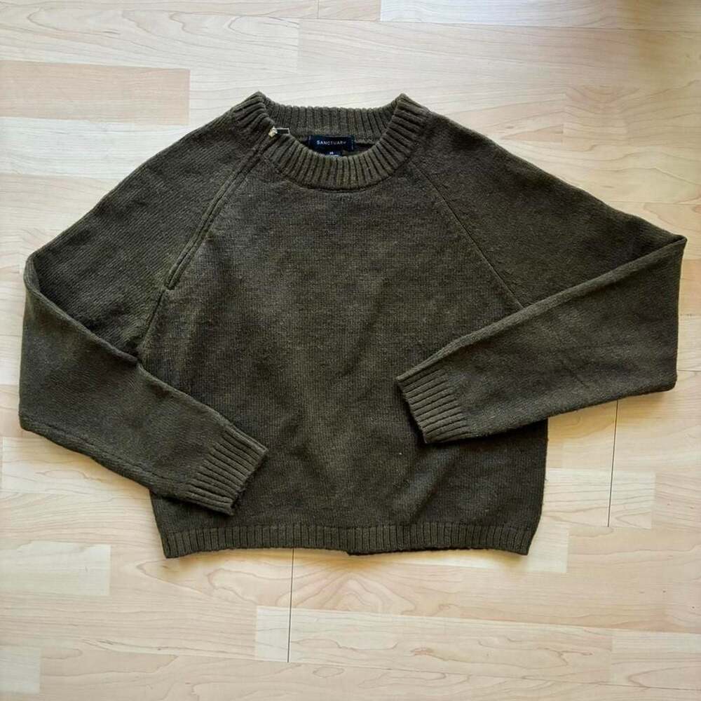 Sanctuary Zip It Sweater in Dirty Martini Green Martini Green